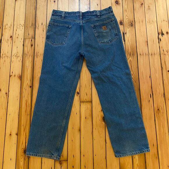 Vintage 1990s Distressed Carhartt Jeans Workwear Size 36x30 - Picture 3 of 4
